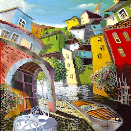 Схема під вишивку бісером &quot;Яскраве містечко&quot; 