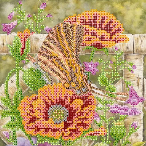 Схема під вишивку бісером &quot;Метелик і маки&quot; 