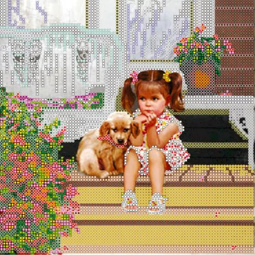 Схема під вишивку бісером &quot;На ганку&quot; 