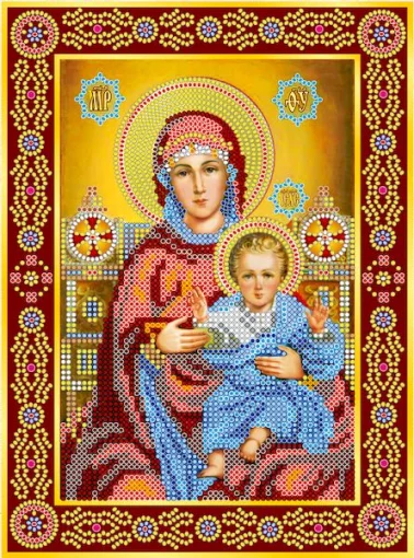 Схема під вишивку бісером &quot;Вінчальна пара. Богородиця&quot; 