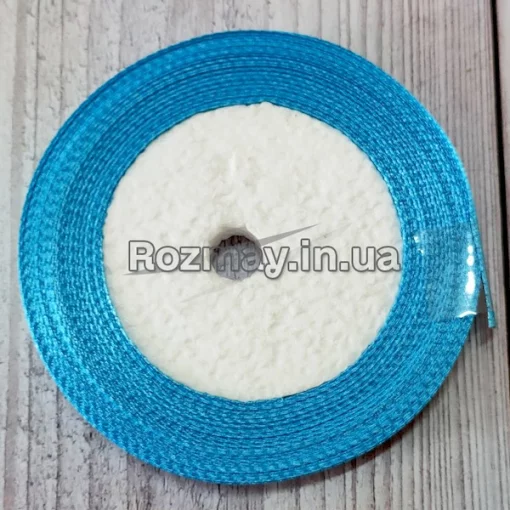 Стрічка атласна блакитна