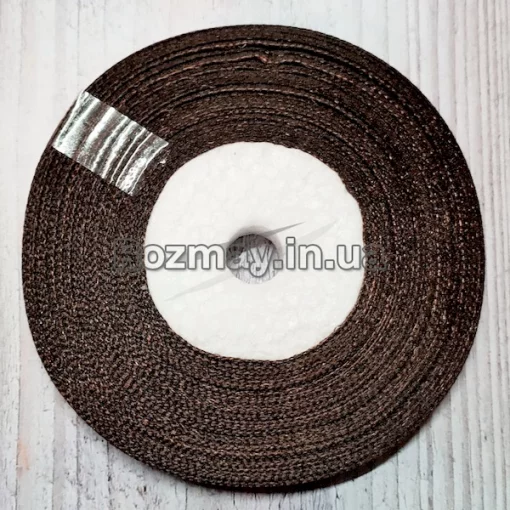 Стрічка атласна темно-коричнева 