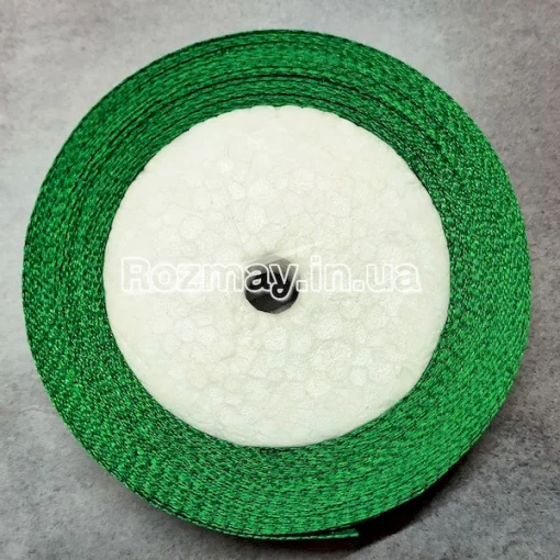 Стрічка атласна зелена