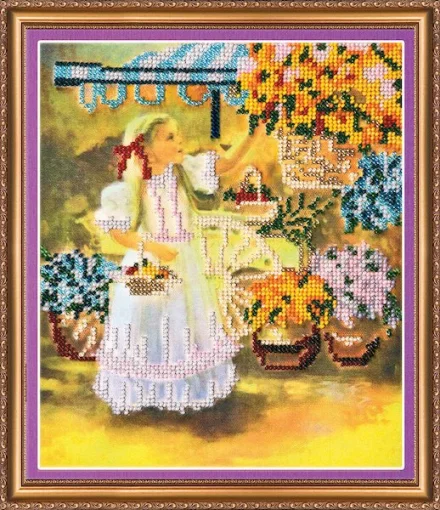 Набір для вишивки бісером &quot;Маленька квіткарка&quot; 