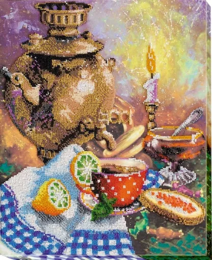 Набір для вишивки бісером "Біля самовара" 