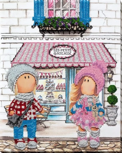 Набір для вишивки бісером "Зустріч біля кафе" 