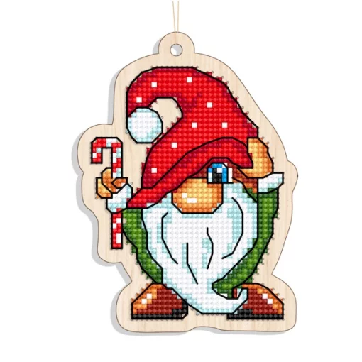 Новорічна іграшка підвіс на ялинку &ndash; Гном із цукеркою FNGi-011