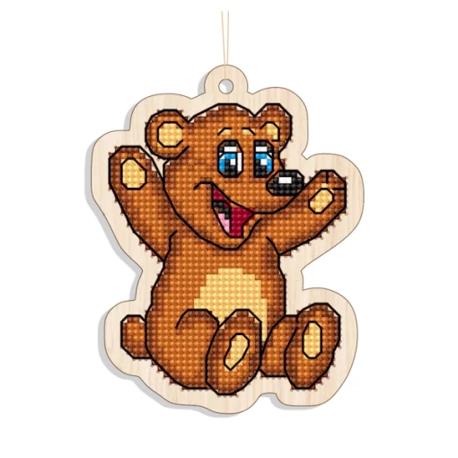 Новорічна іграшка підвіс на ялинку &ndash; Веселий ведмедик FNGi-025