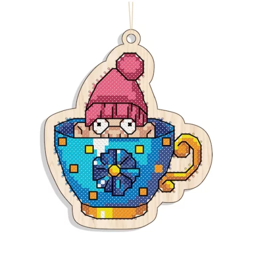 Новорічна іграшка підвіс на ялинку &ndash; Захований у чашці FNGi-052