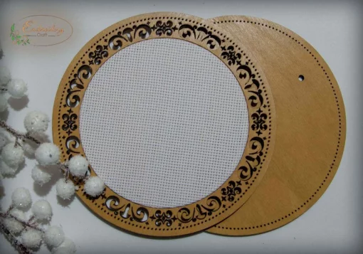 Рамка кругла з натягнутою канвою 16*16/12*12 ТМ Embroidery Craft RKd-009