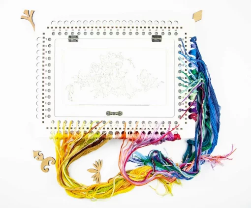 Органайзер-парковка з отворами для намотки ниток Фея ТМ Embroidery Craft Органайзер під процес 35х26х6 66 отворів слонова кістка OG-074