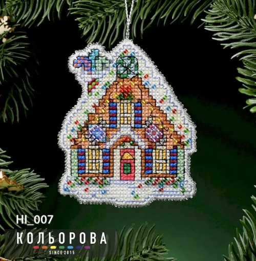 Новорічна іграшка на пластиковій основі НІ_007 &quot;Солодкий будинок&quot;