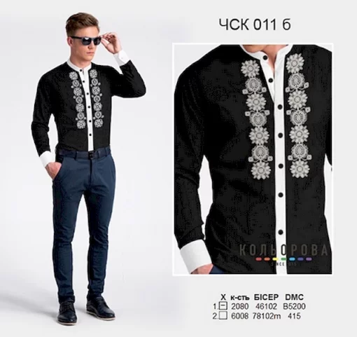 Чоловіча сорочка комбінована ЧСК-011Б